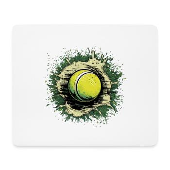 Balle de tennis - Tapis de souris (format paysage) - blanc - Devant