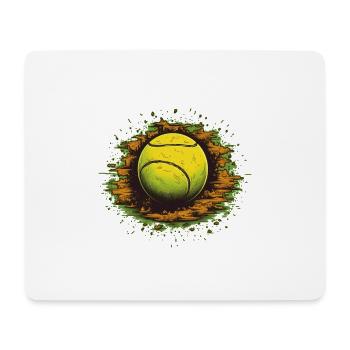 Balle de tennis - Tapis de souris (format paysage) - blanc - Devant