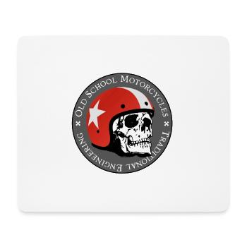 Old School Skull Moto Logo Rothelm - Mousepad (Querformat) - Weiß - Vorne