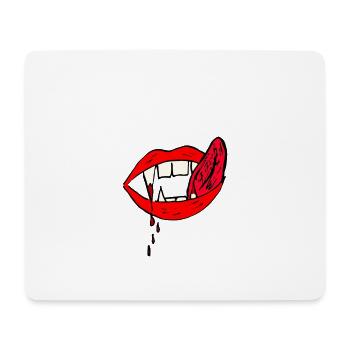 bloody vampire teeth - Mouse Pad (horizontal) - white - Front