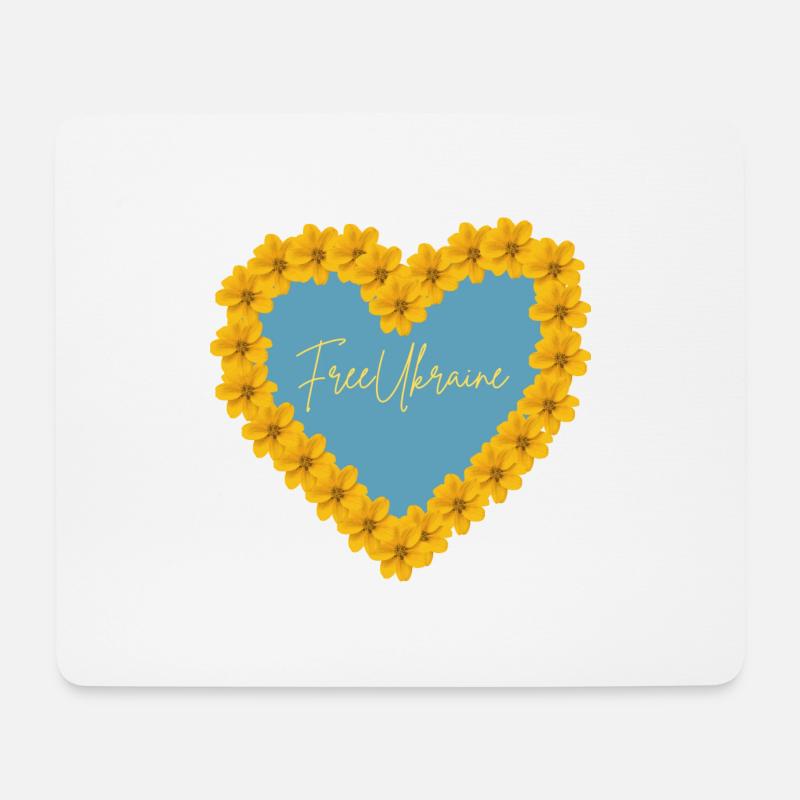 Free Ukraine - Mousepad (Querformat) - Weiß