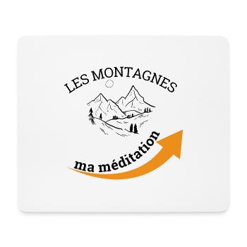 Die Berge, meine Meditation - Mousepad (Querformat) - Weiß - Vorne