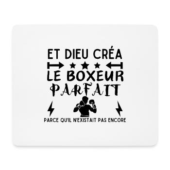DIEU CREA LE BOXEUR PARFAIT - Tapis de souris (format paysage) - blanc - Devant
