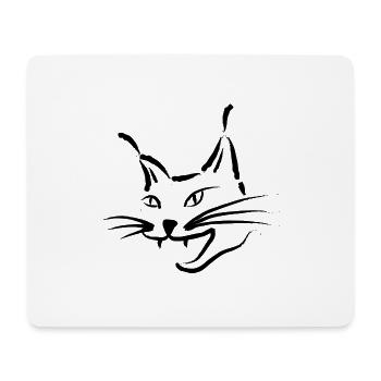 luchs SCHWARZ lynx cougar katze wild - Mousepad (Querformat) - Weiß - Vorne