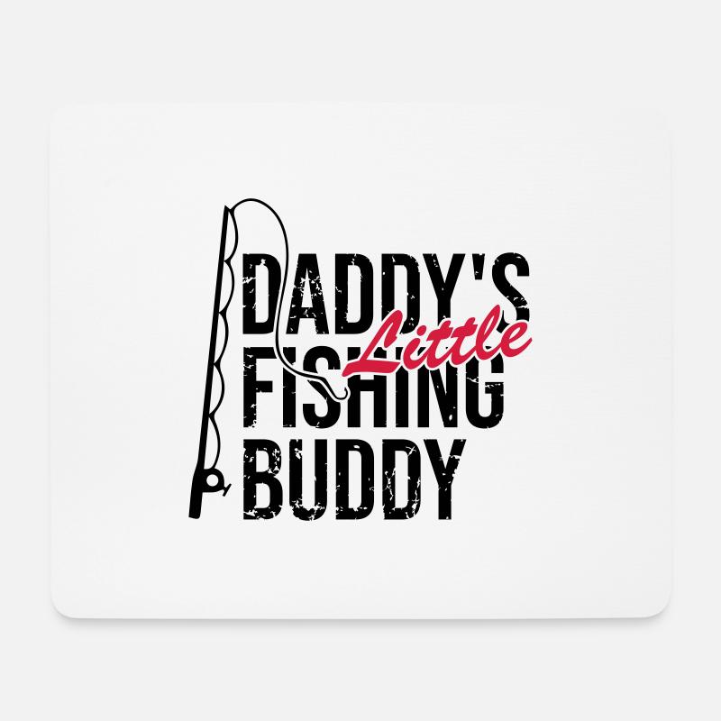 Daddy little fishing buddy - Mousepad (Querformat) - Weiß