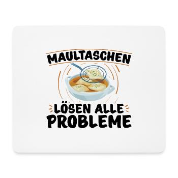 Maultaschen lösen alle Probleme | Schwabe Geschenk - Mousepad (Querformat) - Weiß - Vorne