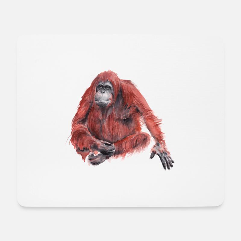 Orangutan - Mousepad (Querformat) - Weiß