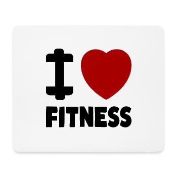 I love Fitness Sport Dumbbell Weight Sports Athletes - Mouse Pad (horizontal) - white - Front