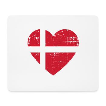Drapeau du cœur du Danemark - Tapis de souris (format paysage) - blanc - Devant