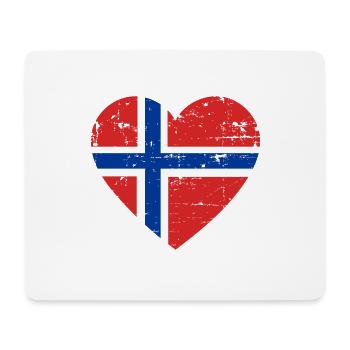 Norway Heart Flag - Mouse Pad (horizontal) - white - Front