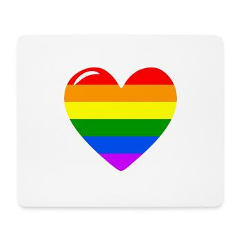 Herz Liebe Regenbogenflagge - Mousepad (Querformat) - Weiß - Vorne