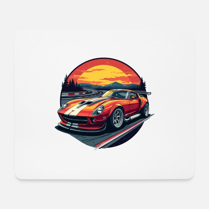 Automobil: Sportwagen im Vintage-Stil - Mousepad (Querformat) - Weiß