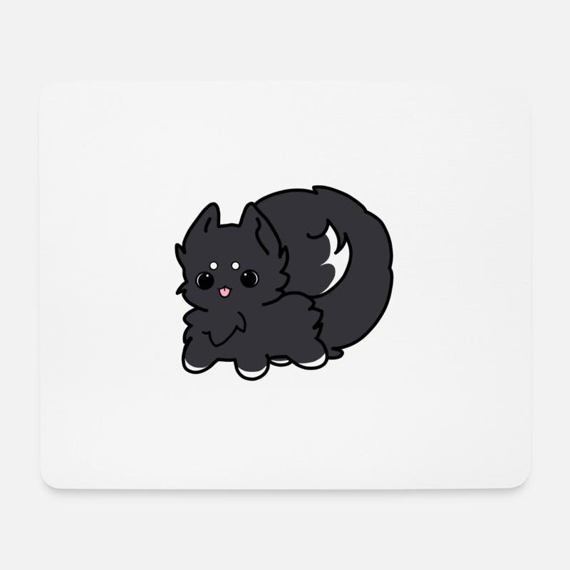 Niedlich Hund Schwarz Weiß - Mousepad (Querformat) - Weiß