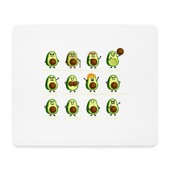 12 Avocados - Mousepad (Querformat) - Weiß - Vorne