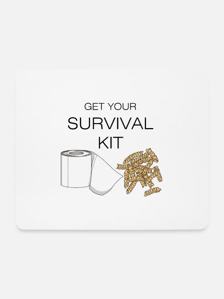 Survival kit Überlebenspaket Klopapier und Nudeln - Mousepad (Querformat) - Weiß