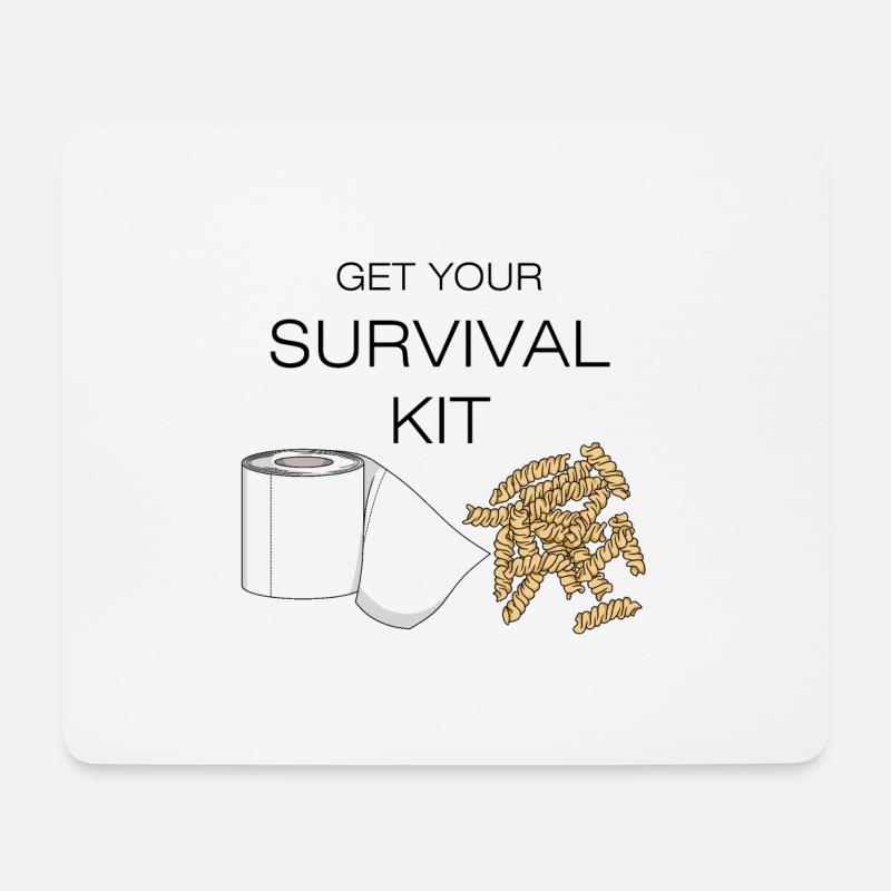 Survival kit Überlebenspaket Klopapier und Nudeln - Mousepad (Querformat) - Weiß