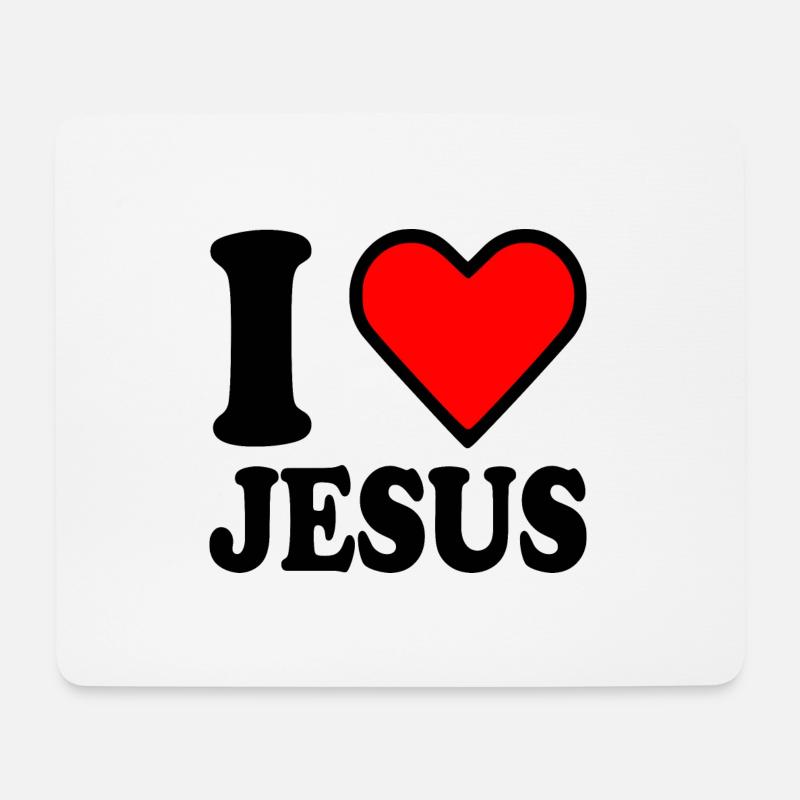 I love jesus - Mousepad (Querformat) - Weiß