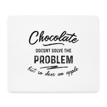 Le chocolat ne résout pas le problème - Tapis de souris (format paysage) - blanc - Devant