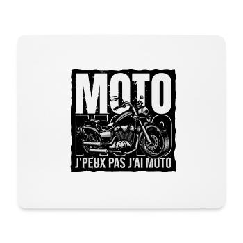 J'peux pas j'ai moto - Tapis de souris (format paysage) - blanc - Devant