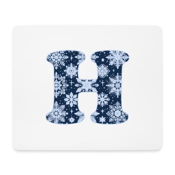 Buchstabe H Schneeflocken - Mousepad (Querformat) - Weiß - Vorne
