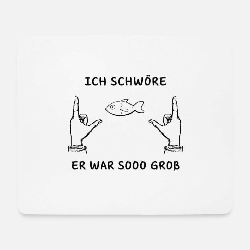 Angeln - Ich schwöre, er war so groß - Mousepad (Querformat) - Weiß