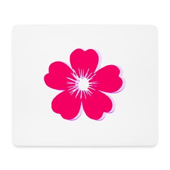 Fleurs roses vives - Tapis de souris (format paysage) - blanc - Devant