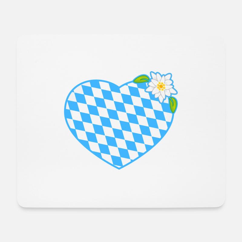 Bayernherz - Mousepad (Querformat) - Weiß