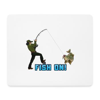 Fish On Fishing Design Angler Catch Moment - Mousepad (Querformat) - Weiß - Vorne