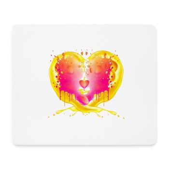 Herz hinter Flammen - Mousepad (Querformat) - Weiß - Vorne