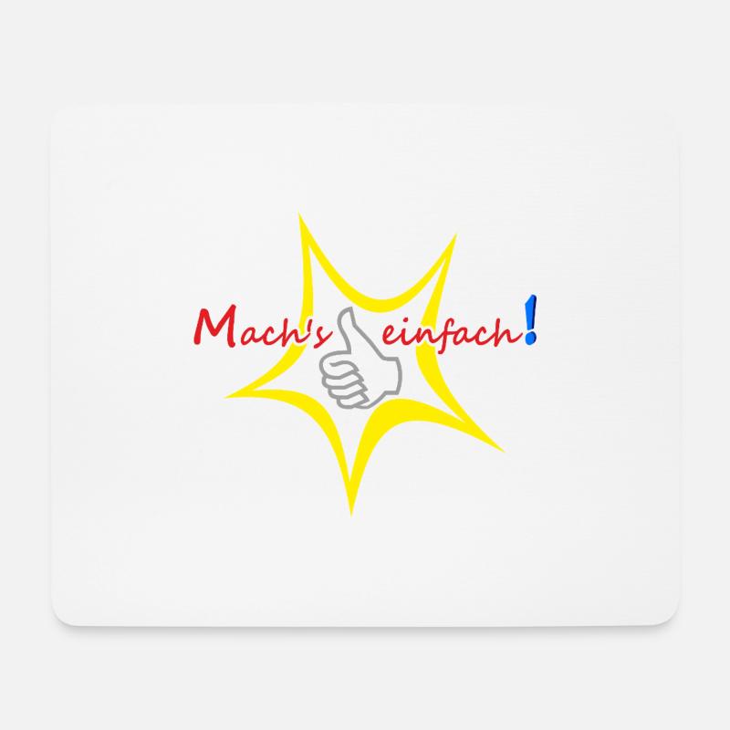 Mach's Einfach Positivstern Daumen-Design - Mousepad (Querformat) - Weiß