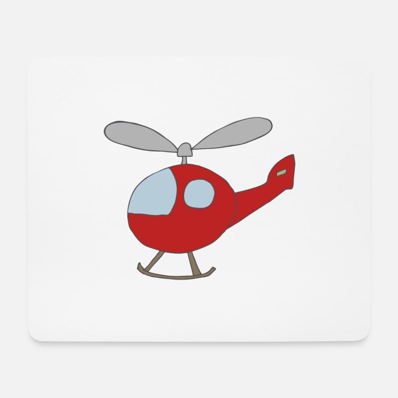 hubschrauber - Mousepad (Querformat) - Weiß