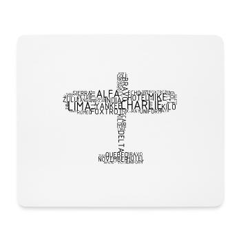 Flugzeug aus Pilotenalphabet_schwarz - Mousepad (Querformat) - Weiß - Vorne