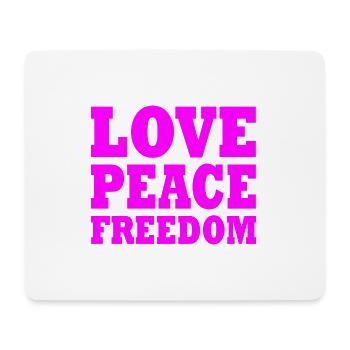 Love peace freedom - Mousepad (Querformat) - Weiß - Vorne