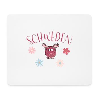 Schweden Elch Blumen - Mousepad (Querformat) - Weiß - Vorne