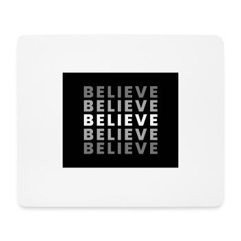 Black White and Grey Simple Believe Hoodie - Mousepad (Querformat) - Weiß - Vorne