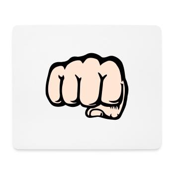 Faust Hand Symbol vorne - Mousepad (Querformat) - Weiß - Vorne