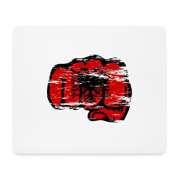 Drapeau de l’Albanie poing utilisé - Tapis de souris (format paysage) - blanc - Devant