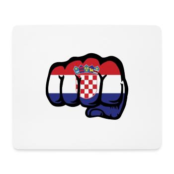 Kroatien Flagge Hand Faust - Mousepad (Querformat) - Weiß - Vorne