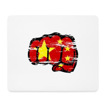 Chine drapeau main poing utilisé - Tapis de souris (format paysage) - blanc - Devant