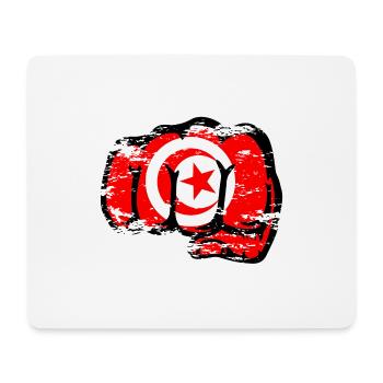 Tunesien Flagge Hand Faust used - Mousepad (Querformat) - Weiß - Vorne