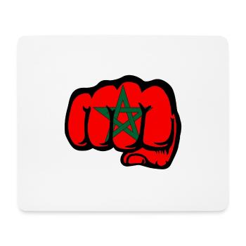 Marokko Flagge Hand Faust - Mousepad (Querformat) - Weiß - Vorne
