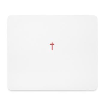 Minimalist Christian Cross Illustration - Mouse Pad (horizontal) - white - Front