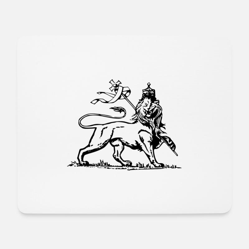 Lion of Judah - Jah Rastafari - Rasta Reggae Roots - Mousepad (Querformat) - Weiß