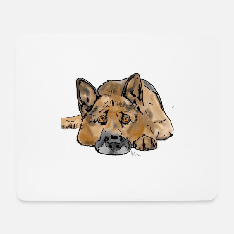 German. Shepherd dog - Mouse Pad (horizontal) - white