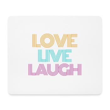 Liebe, Leben, Lachen, klein - Mousepad (Querformat) - Weiß - Vorne