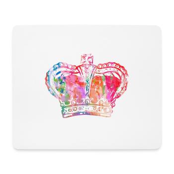 Watercolor crown queen gift idea - Mouse Pad (horizontal) - white - Front