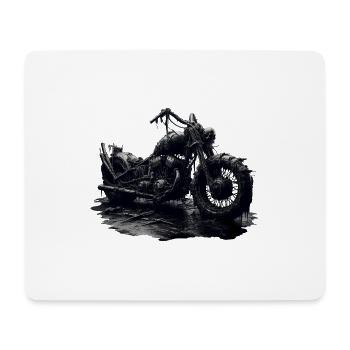 Moto Rusty Apocalypse - Crâne Dark Fantasy - Tapis de souris (format paysage) - blanc - Devant