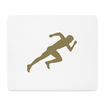 Minimalistische Silhouette Sprinter Sprinten  - Mousepad (Querformat) - Weiß - Vorne
