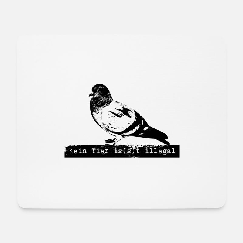 Kein Tier is(s)t illegal Tauben füttern Schützer - Mousepad (Querformat) - Weiß