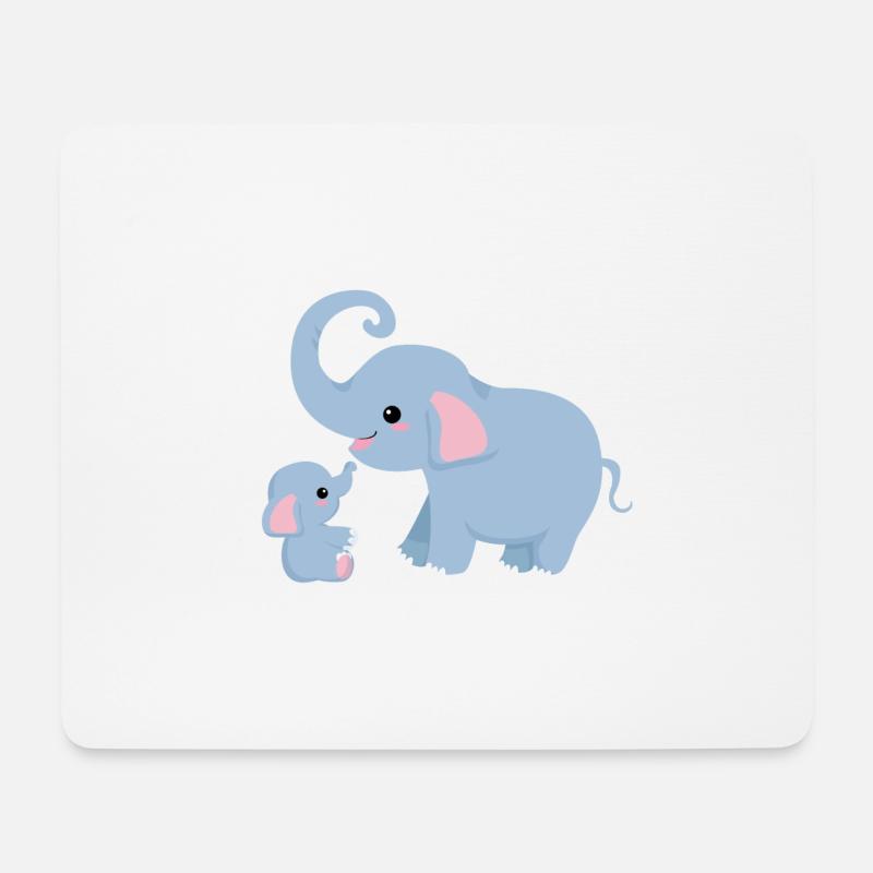 Mama und ich niedliches Elefant mit Mama Geschenk - Mousepad (Querformat) - Weiß